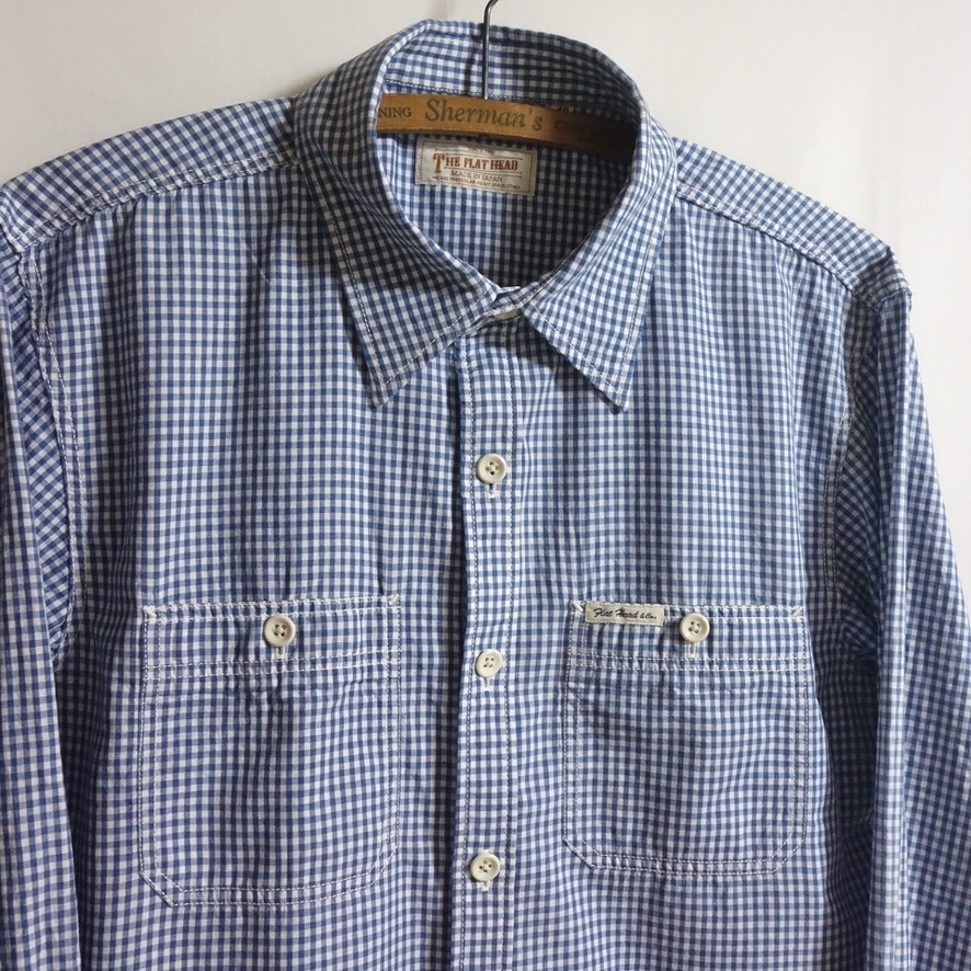 【定価2.4万 フラットヘッド ギンガム ワークシャツ 40】CO-32W GINGHAM WORK SHIRT ギンガムチェック THE FLAT HEADの画像1