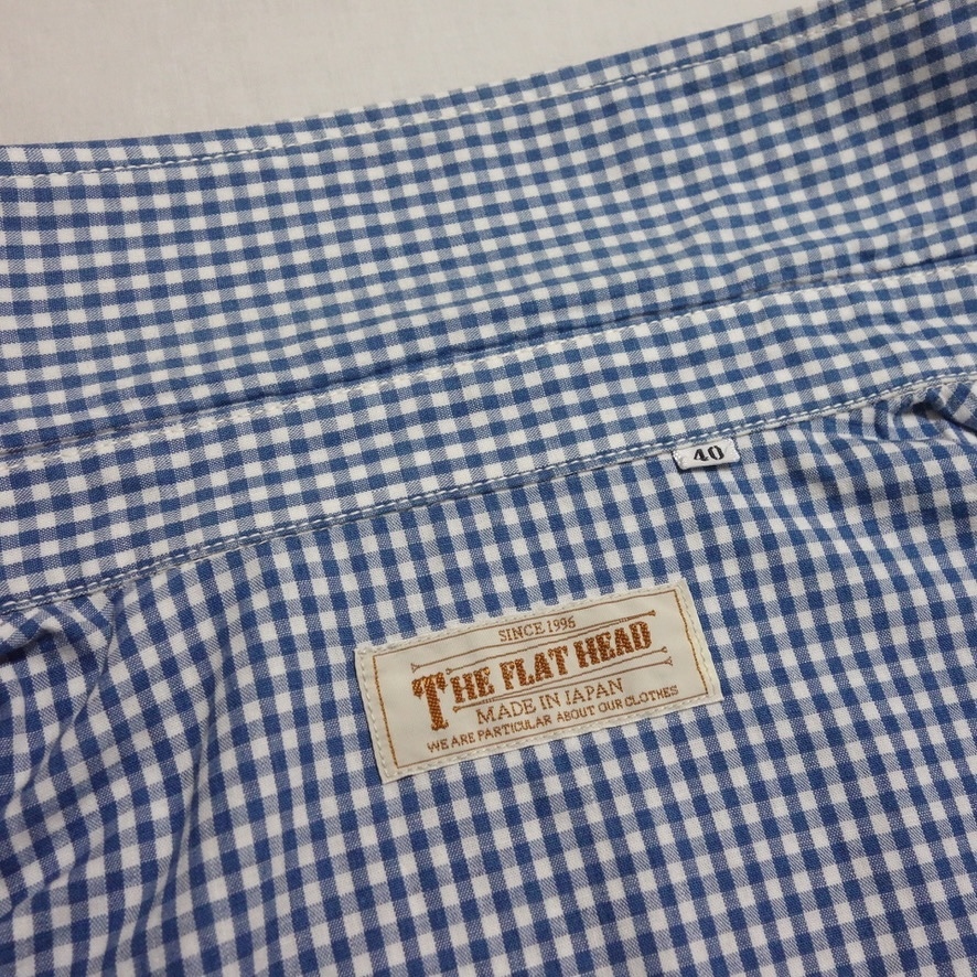 【定価2.4万 フラットヘッド ギンガム ワークシャツ 40】CO-32W GINGHAM WORK SHIRT ギンガムチェック THE FLAT HEADの画像6