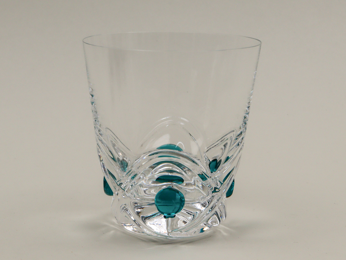 nQRH ラリック LALIQUE フロリダ グリーン オールドファッション ロックグラス ビアグラス_画像1