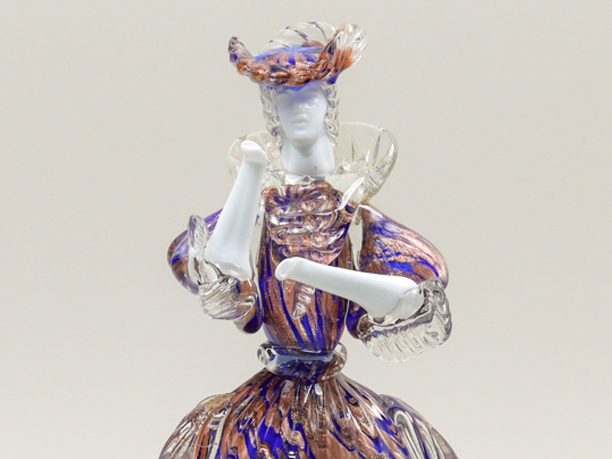 nQUD ベネチアンガラス ムラノ Murano Glass 貴婦人 29cm ダンスドール フィギュリン 置物_画像1