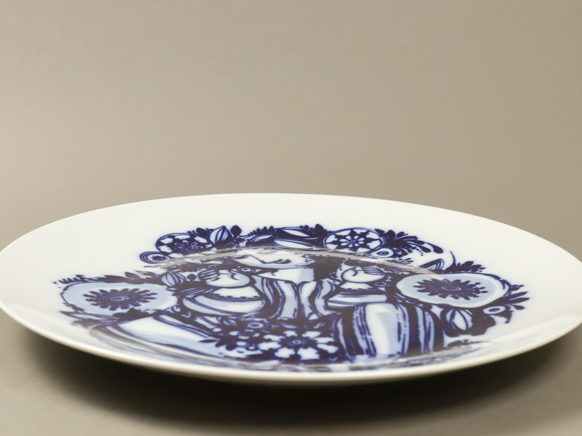 Fjcs Rosenthal ローゼンタール Bjorn Wiinblad ブルー チャージャー プレート 33cm 飾り皿 ウォールディッシュ_画像3
