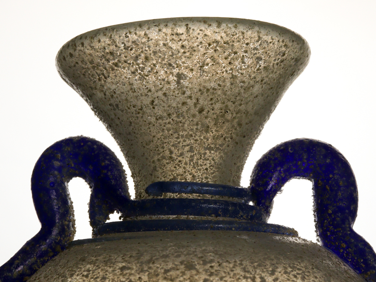 NIJH ベネチアンガラス Cenedese Scavo 花瓶 耳付飾り壷_画像9