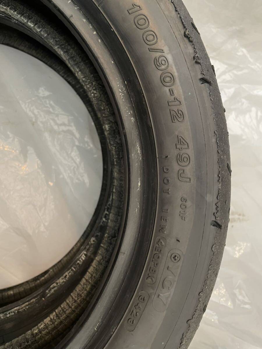 ①ブリヂストン BRIDGESTONE BATTLAX BT601 中古タイヤ 120/80-12 100/90-12 12インチ 前後セット ape50/100 NSR50/80 NSF100の画像6