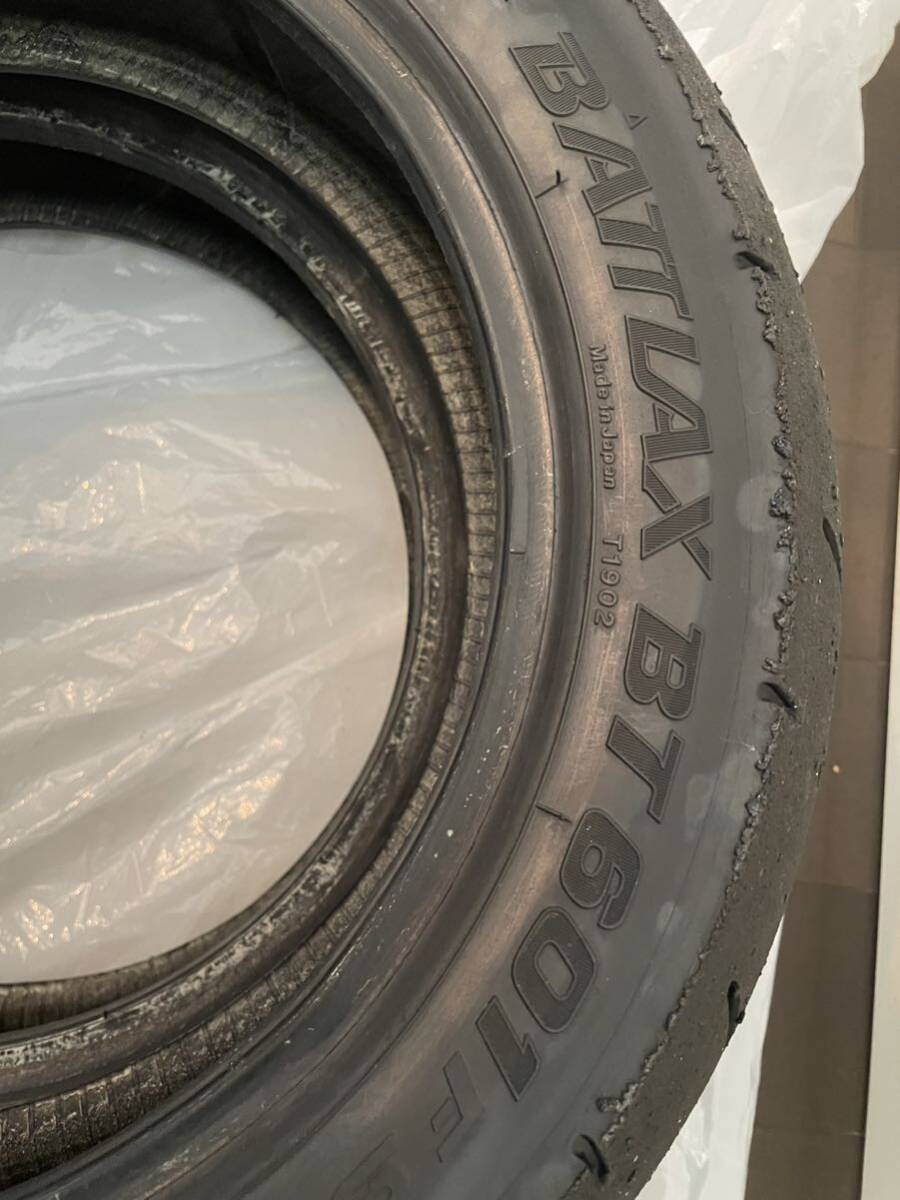 ①ブリヂストン BRIDGESTONE BATTLAX BT601 中古タイヤ 120/80-12 100/90-12 12インチ 前後セット ape50/100 NSR50/80 NSF100の画像7