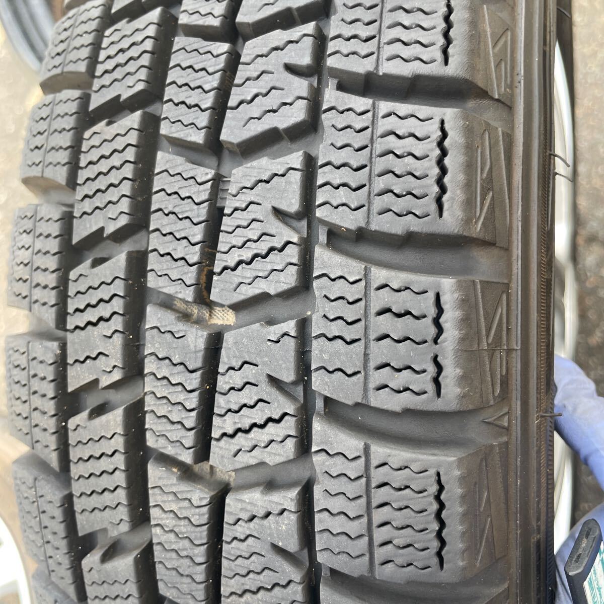 155/65R13 ダンロップ タイヤ アルミホイール 軽四 13インチ 4J +45 100-4H Weds JOKER スタッドレスタイヤ４本セット　バリ山　良品_画像9