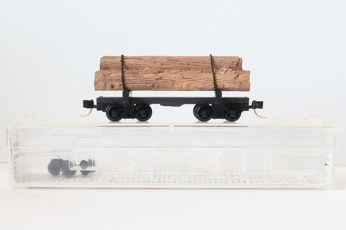 Micro Trains 113520 30 ft skeleton log car 木材運搬車の画像2