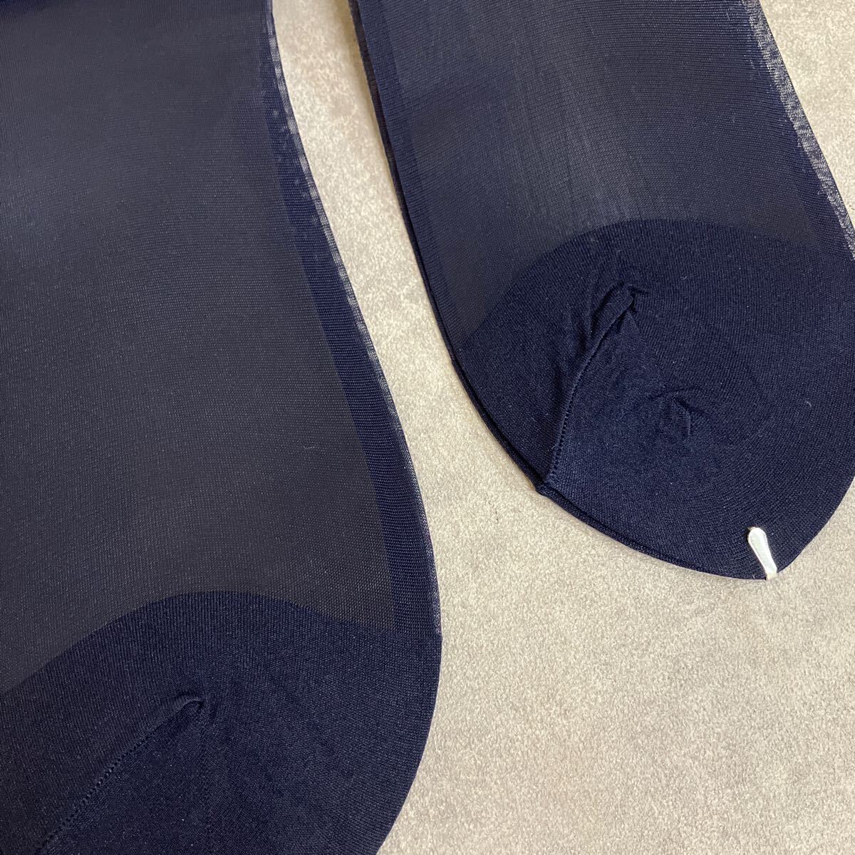  Showa Retro не использовался товар 3 пара совместно High Gauge высокий мера прозрачный глянец джентльмен носки тонкий нейлон 100% темно-синий чёрный размер 25cm сделано в Японии 