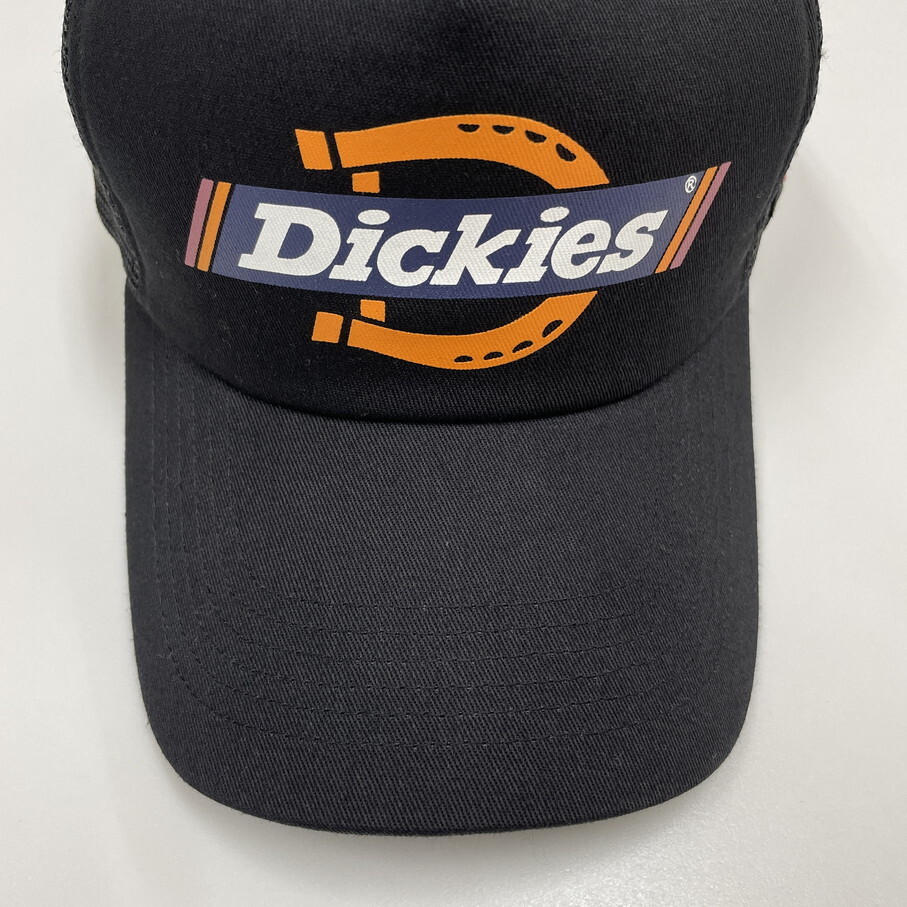 未使用品 Dickies ブラック メッシュキャップ メンズレディース カジュアル アメカジ アウトドアキャンプゴルフ フロントロゴ ディッキーズ