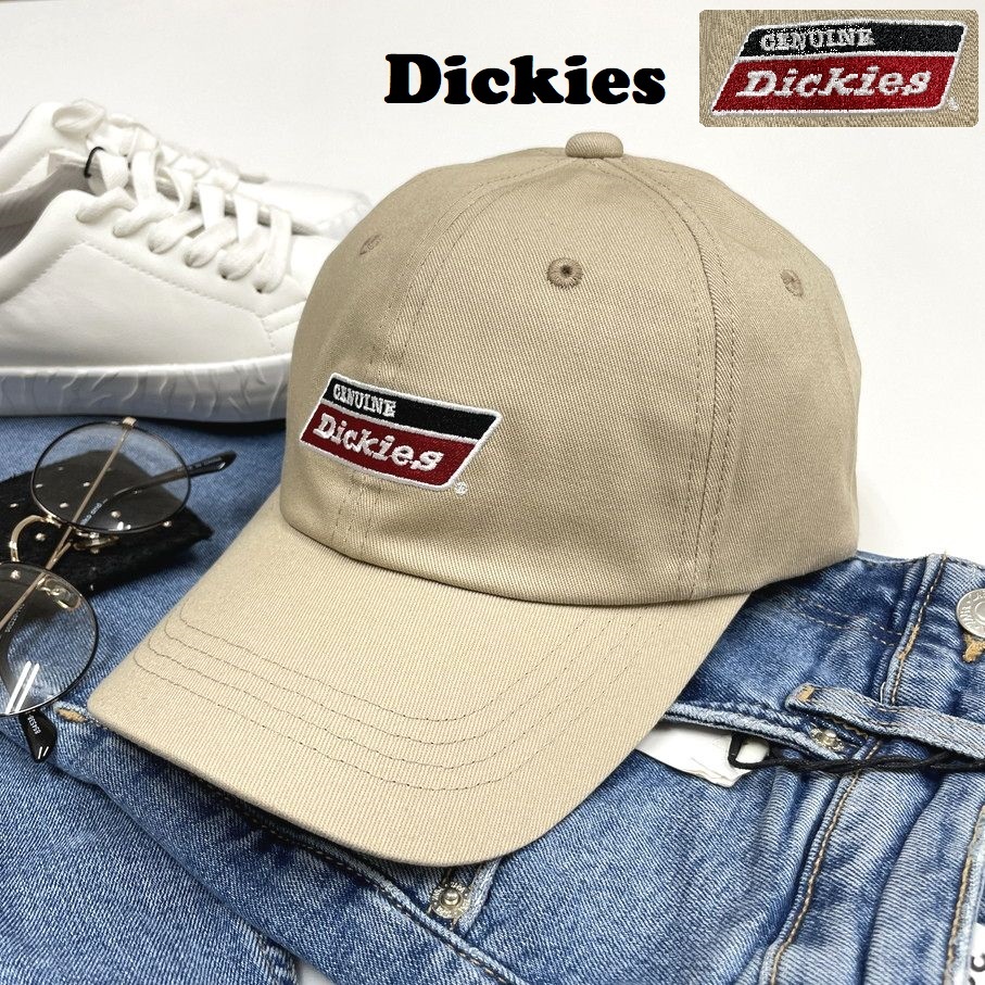 未使用品 Dickies ベージュ ツイルキャップ メンズレディース カジュアルアメカジ アウトドア キャンプ ゴルフ ジム ロゴ刺繍 ディッキーズ_画像1