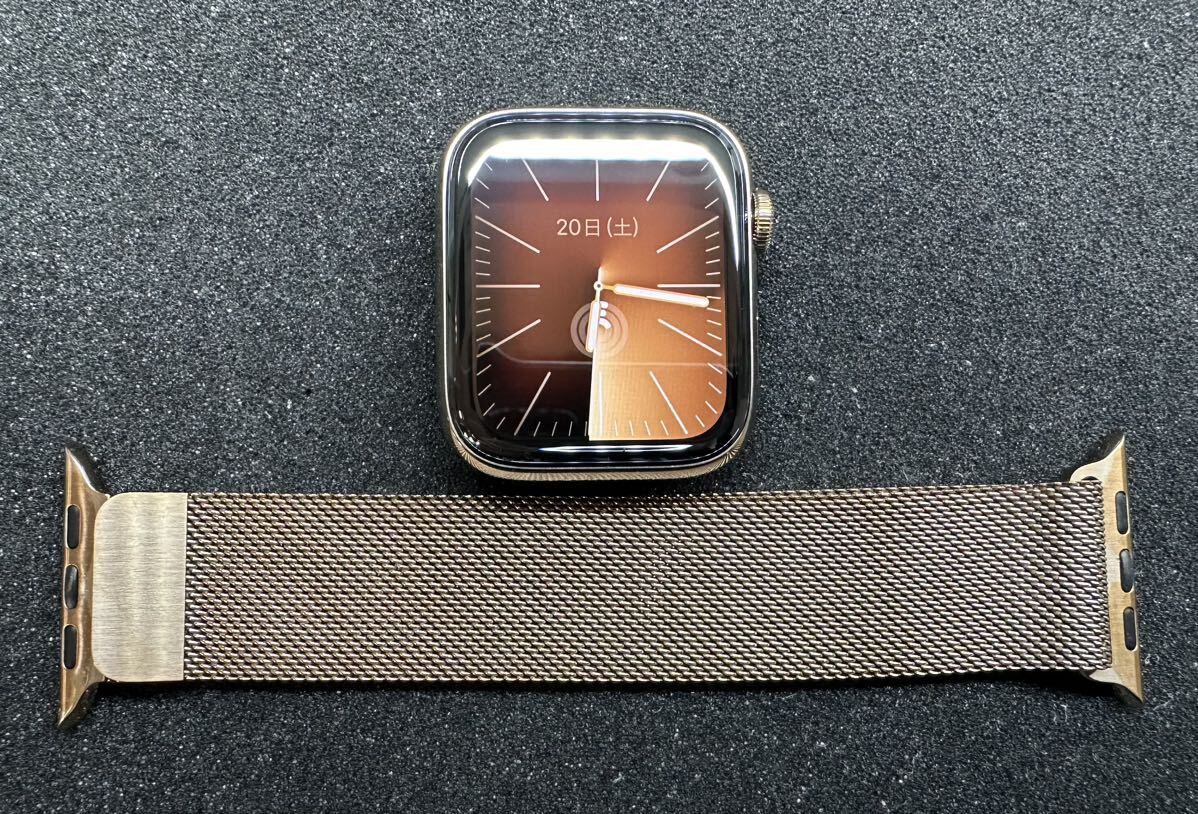【中古/SIMフリー】Apple Watch Series4 44mm GPS+Cellularモデル A2008 MTX52J/A ミラネーゼループ ゴールド 本体のみ【1円スタート】の画像7