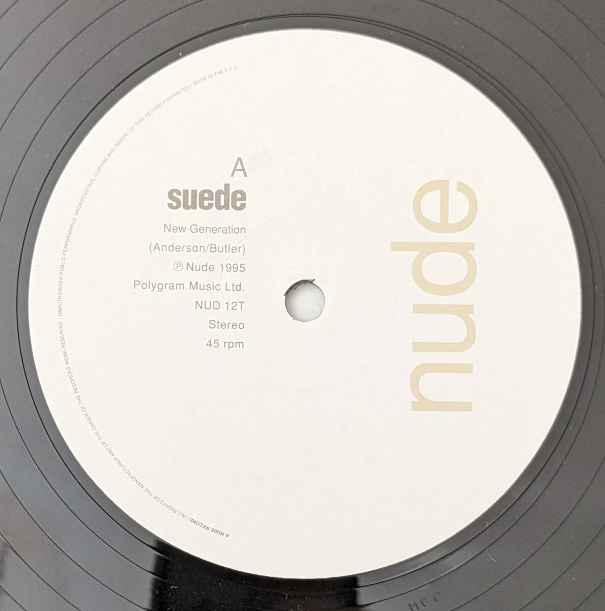 【UK盤 12inch】SUEDE スウェード / new generation ニュー・ジェネレーション/ Nude Records - NUD 12T/ポストカード付き