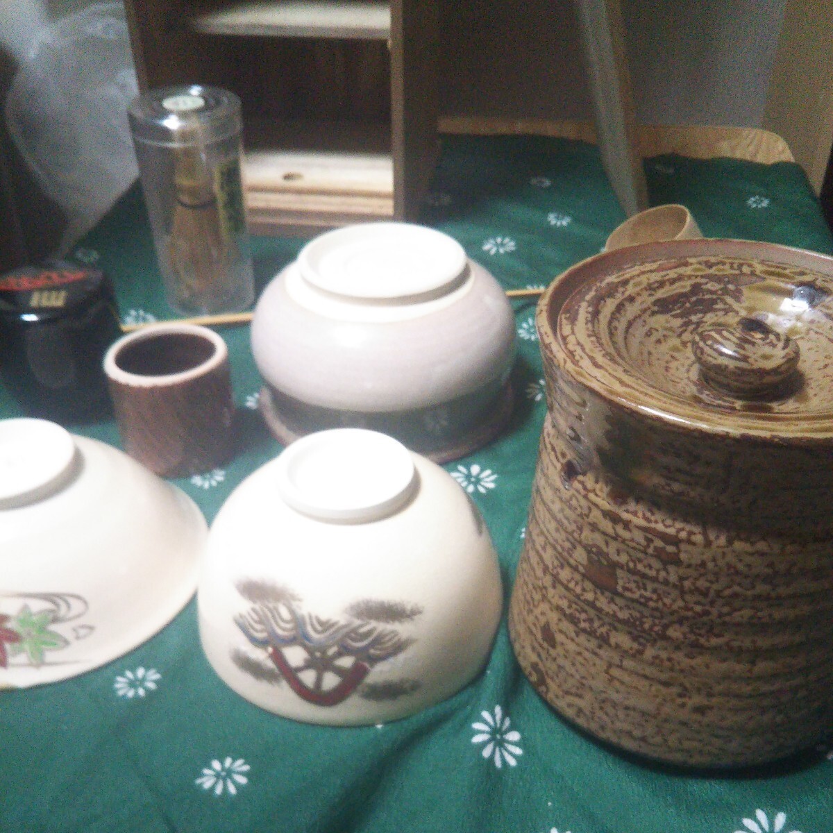 茶道具 一式 アンティーク コレクション 茶杓 茶器 茶碗 水指 抹茶茶碗 棗 陶器の画像4