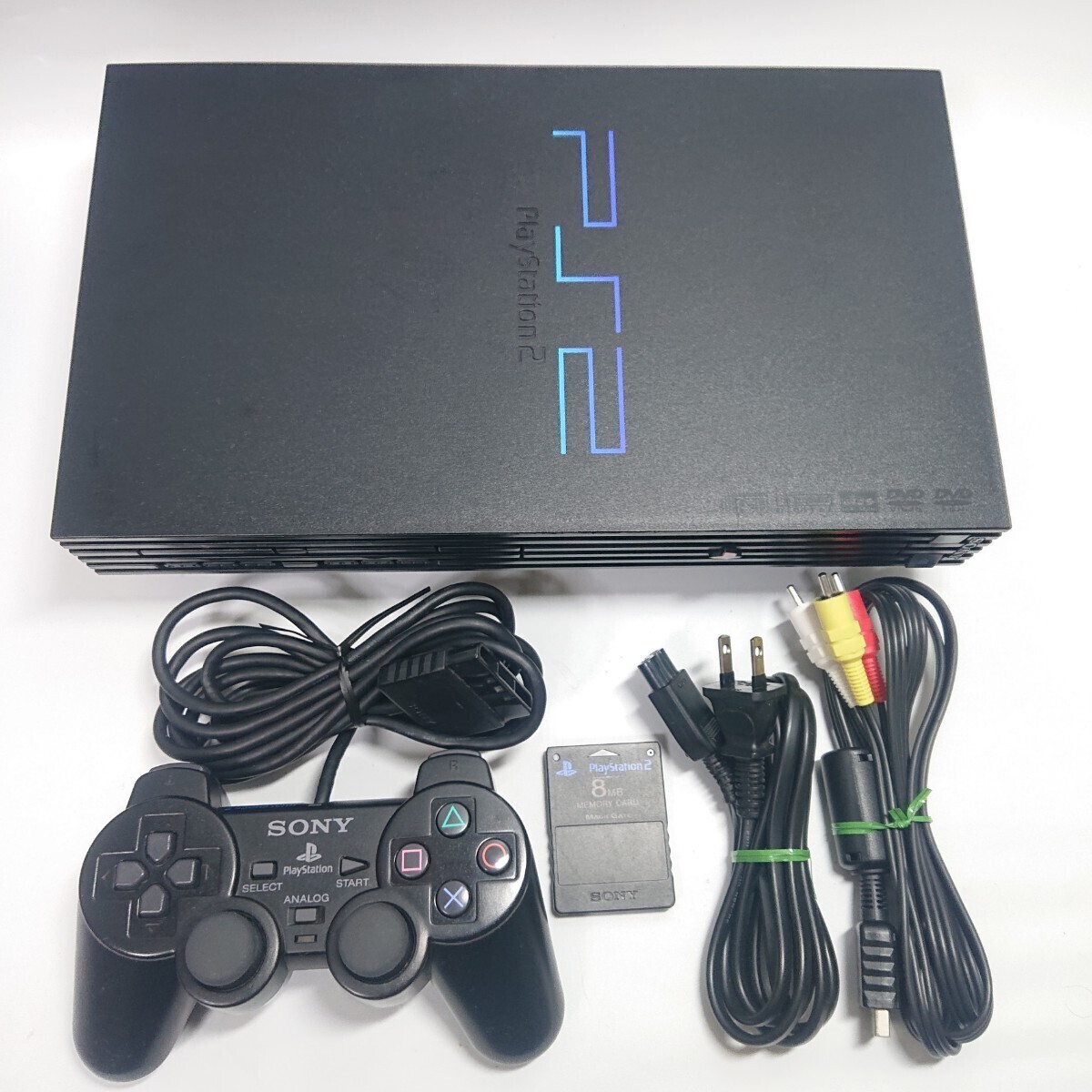 【メンテ済み】PS2 SCPH-30000 動作確認済み SONY ソニー プレイステーション2 ブラック 本体 PlayStation2 メモリーカード 一式 _画像1