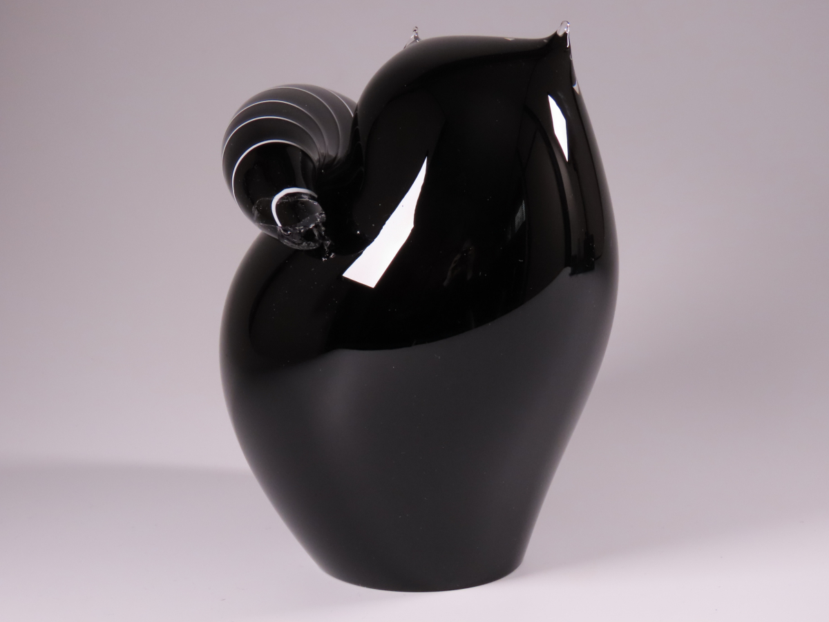 【ONE'S】 MURANO SEGUSO ムラーノ ガラス 『ブラックキャット』 ヴェネチアガラス オブジェ 高20cm イタリア製 工芸ガラス 西洋美術の画像6
