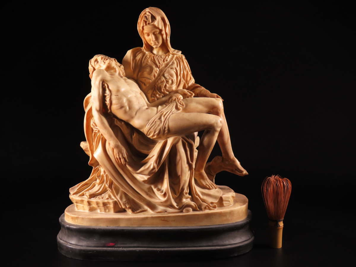 【ONE'S】A.SANTINI アンテルマ サンティーニ ミケランジェロ 『ピエタ』 高37cm 重量10kg 芸術家 西洋彫刻 西洋美術_画像10