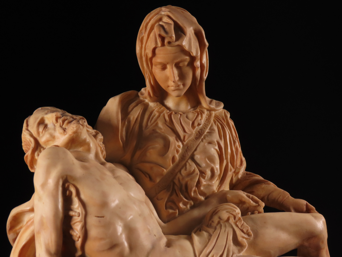 【ONE'S】A.SANTINI アンテルマ サンティーニ ミケランジェロ 『ピエタ』 高37cm 重量10kg 芸術家 西洋彫刻 西洋美術_画像7