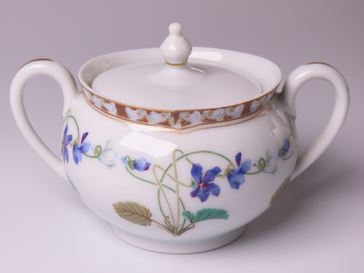 【ONE'S】Haviland LIMOGES アビランド リモージュ アンペラトリス ユジェニー エリゼ宮殿 晩餐会用食器 シュガーポット 高8cmの画像2