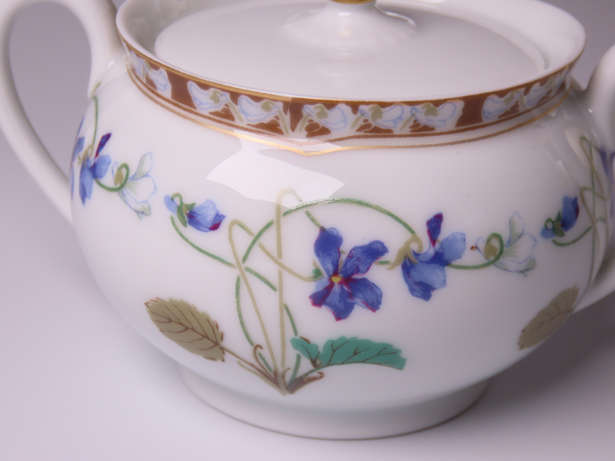 【ONE'S】Haviland LIMOGES アビランド リモージュ アンペラトリス ユジェニー エリゼ宮殿 晩餐会用食器 シュガーポット 高8cmの画像6