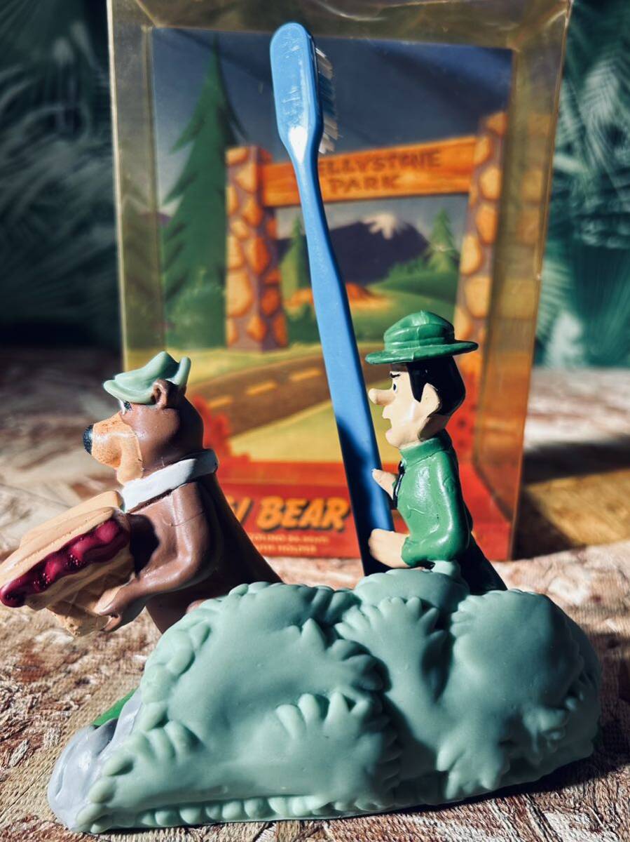 90' vintage YOGI BEAR toothbrush holder◆ビンテージヨギーベア◆伊HANNA BARBERAハンナバーベラ歯ブラシスタンドフィギュア◇クマゴローの画像4