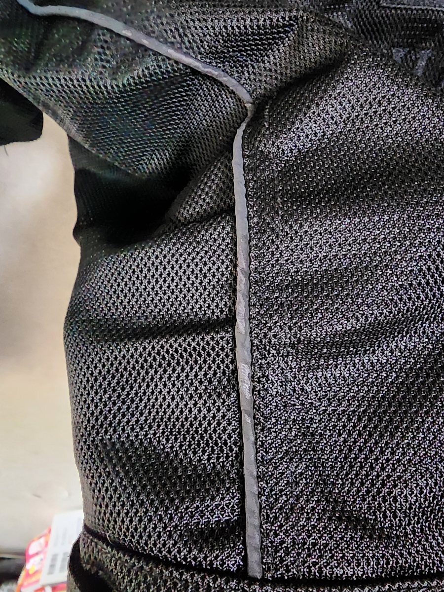 イエローコーン 半袖 メッシュジャケット オールブラック LLの画像8