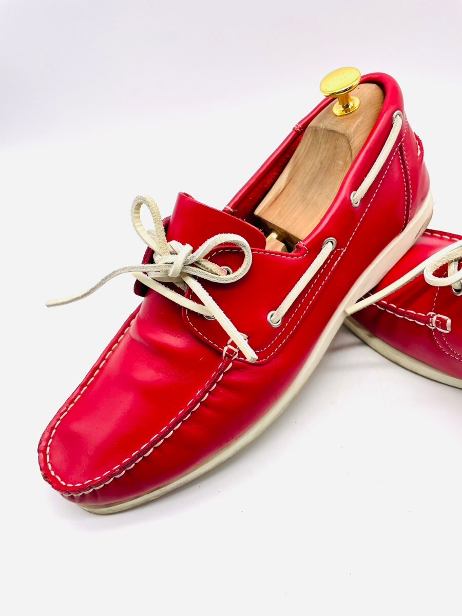  удар цена![ сильнейший 1 пара!][stefanorossi стерео fano Rossi ] высококлассный кожа deck shoes! красный /jp28cm!4.6