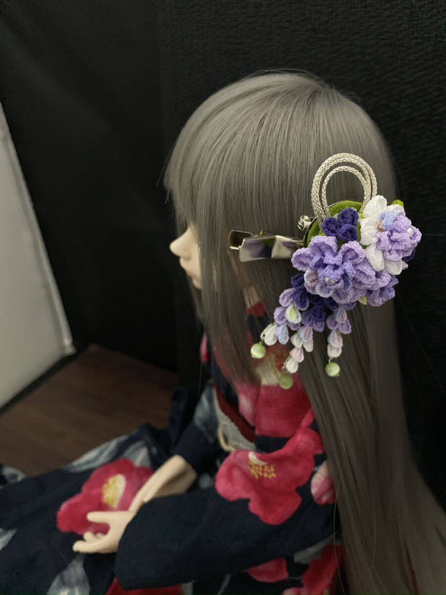 匿名配送【つまみ細工・藤姫】球体関節人形 40cmドール MSD MDD SDM用髪飾り_画像2