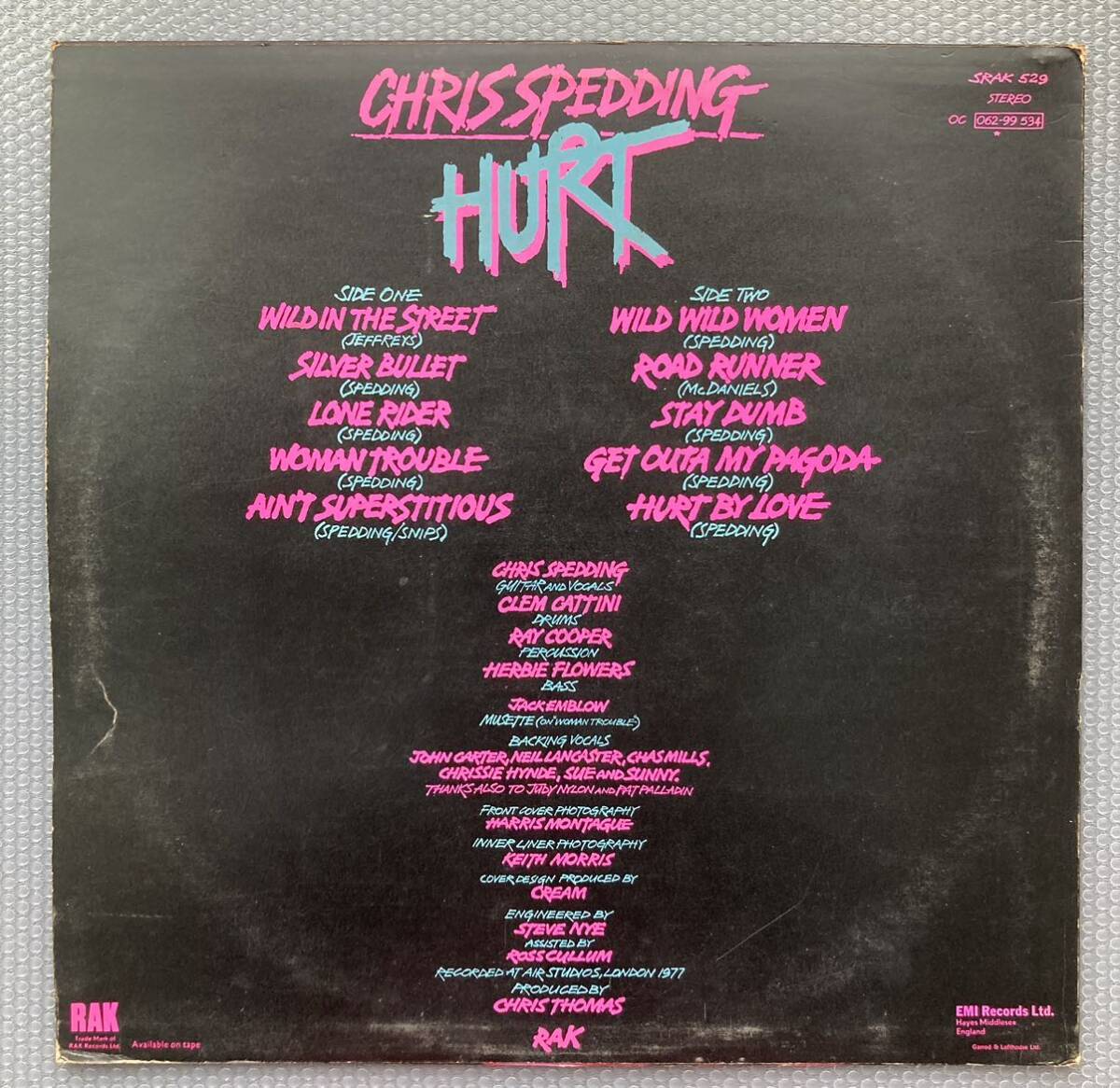 Chris Spedding Hurt クリス・スペディング LP UK盤 中古 レコード_画像2