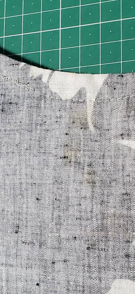 杢グレー&オフホワイト ひまわり模様 着物リメイク 浴衣 反物 チュニック ワンピース 綿100% ハンドメイド  トールサイズの画像9