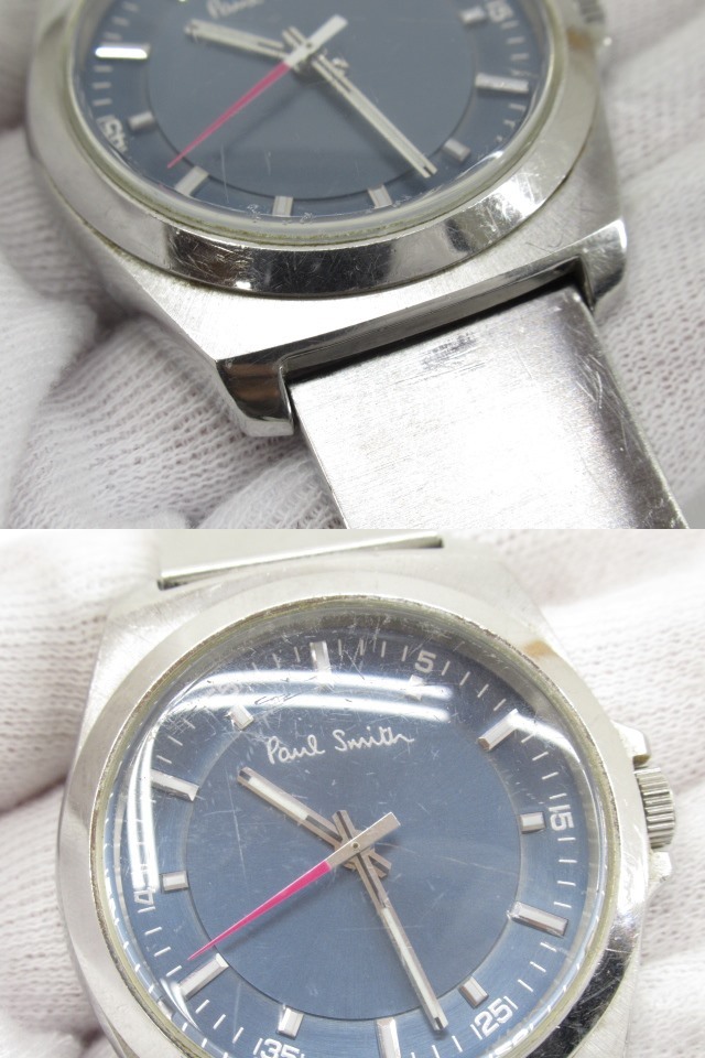 d80344-ap [送料280円]中古難あり◇Paul Smith ポールスミス クォーツ 6038-H24741 TA 電池切れ メンズ 腕時計 シルバー [156-240420]の画像9