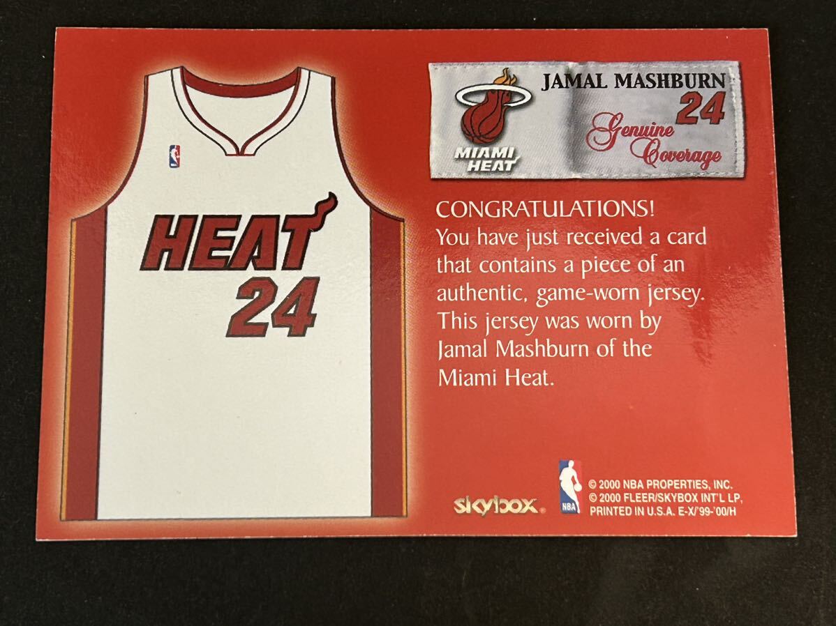 NBA 99-00 E-X GENUINE COVERAGE Jamal Mashburn ジャージーカード ３色 ※コンディション注意の画像3
