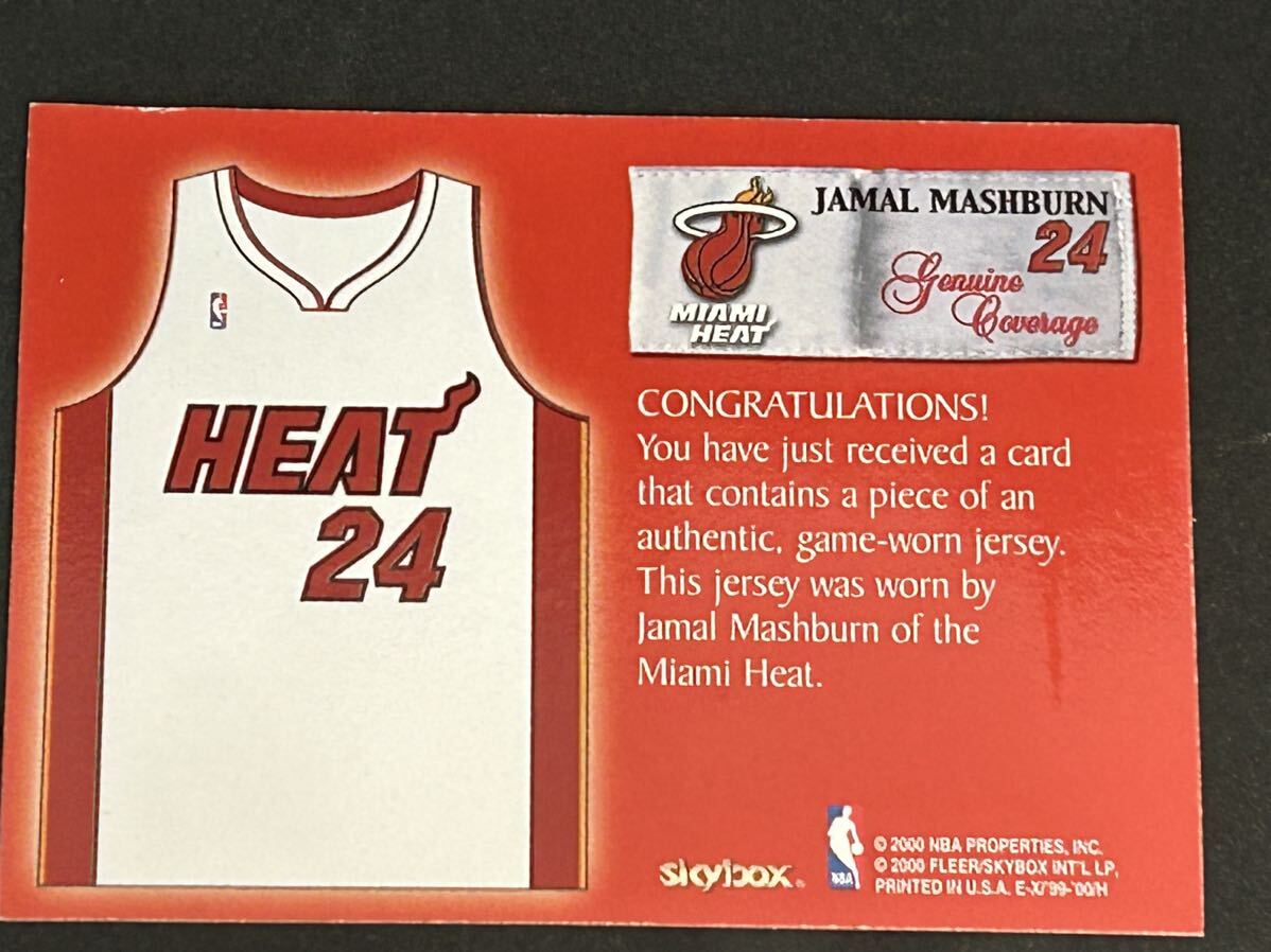 NBA 99-00 E-X GENUINE COVERAGE Jamal Mashburn ジャージーカード 単色 ※コンディション注意の画像4