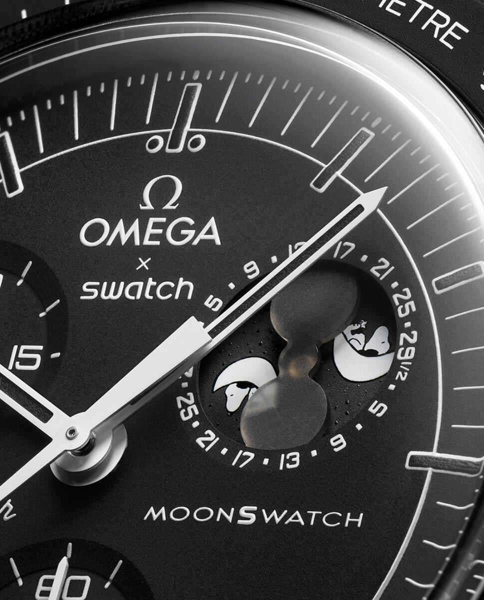 Snoopy x OMEGA x Swatch BIOCERAMIC MoonSwatch Mission To The Moonphase Black スヌーピー × オメガ × スウォッチ 正規品 本物の画像1