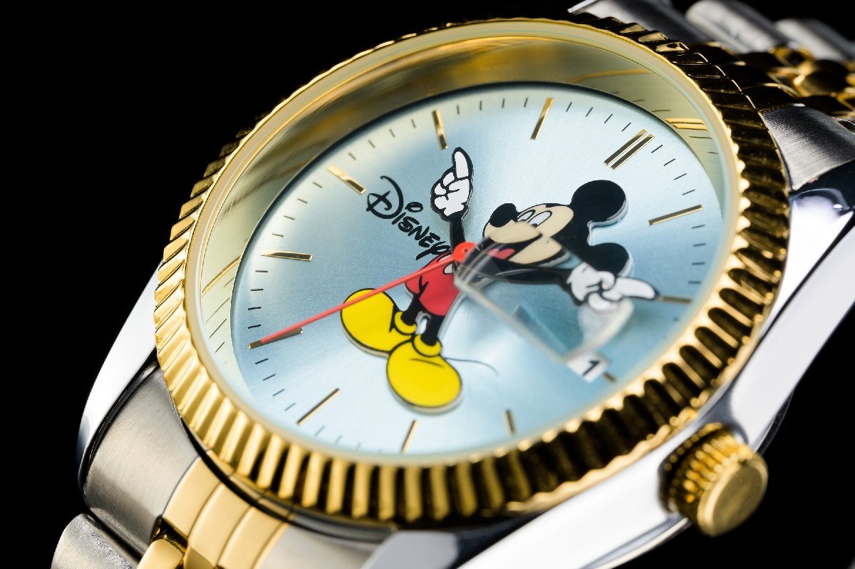 1円～ aiko愛用【ほぼ入手不可能】アナザーヘブン×Disney限定MICKEYミッキーマウス別注コラボ時計ティファニーブルーコンビデイトジャスト_画像1