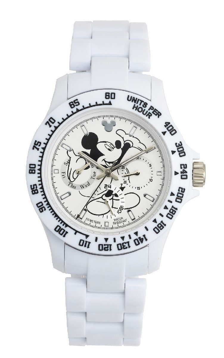 1円～ 1スタ Disney設立100周年記念限定アナザーヘブン×Disney限定/MICKEYミッキーマウス別注コラボ時計美しすぎるホワイト気圧絶版新品逆の画像4