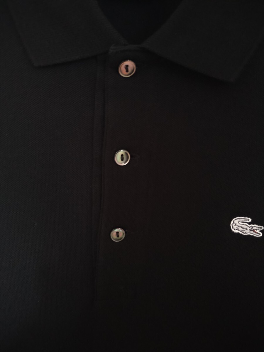 ラコステ  LACOSTE ポロシャツ 半袖ラコステ スリムフィット カラー ブラック 黒 サイズ3  美品の画像5