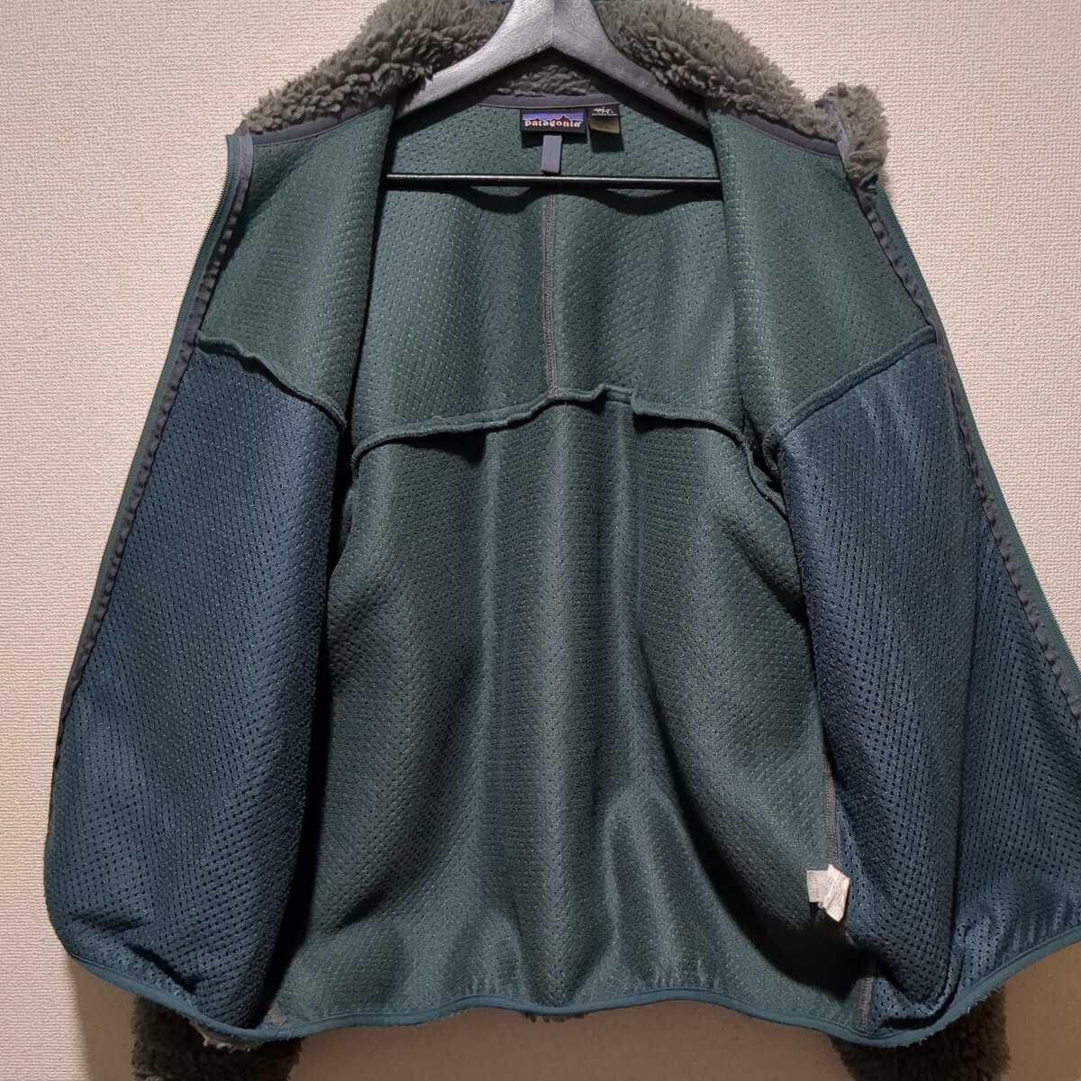 【USA製】 patagonia レトロ クラシック カーディガン Ｌ パタゴニア パイル ボア フリース ジャケット ビンテージ ヴィンテージ グレーの画像7