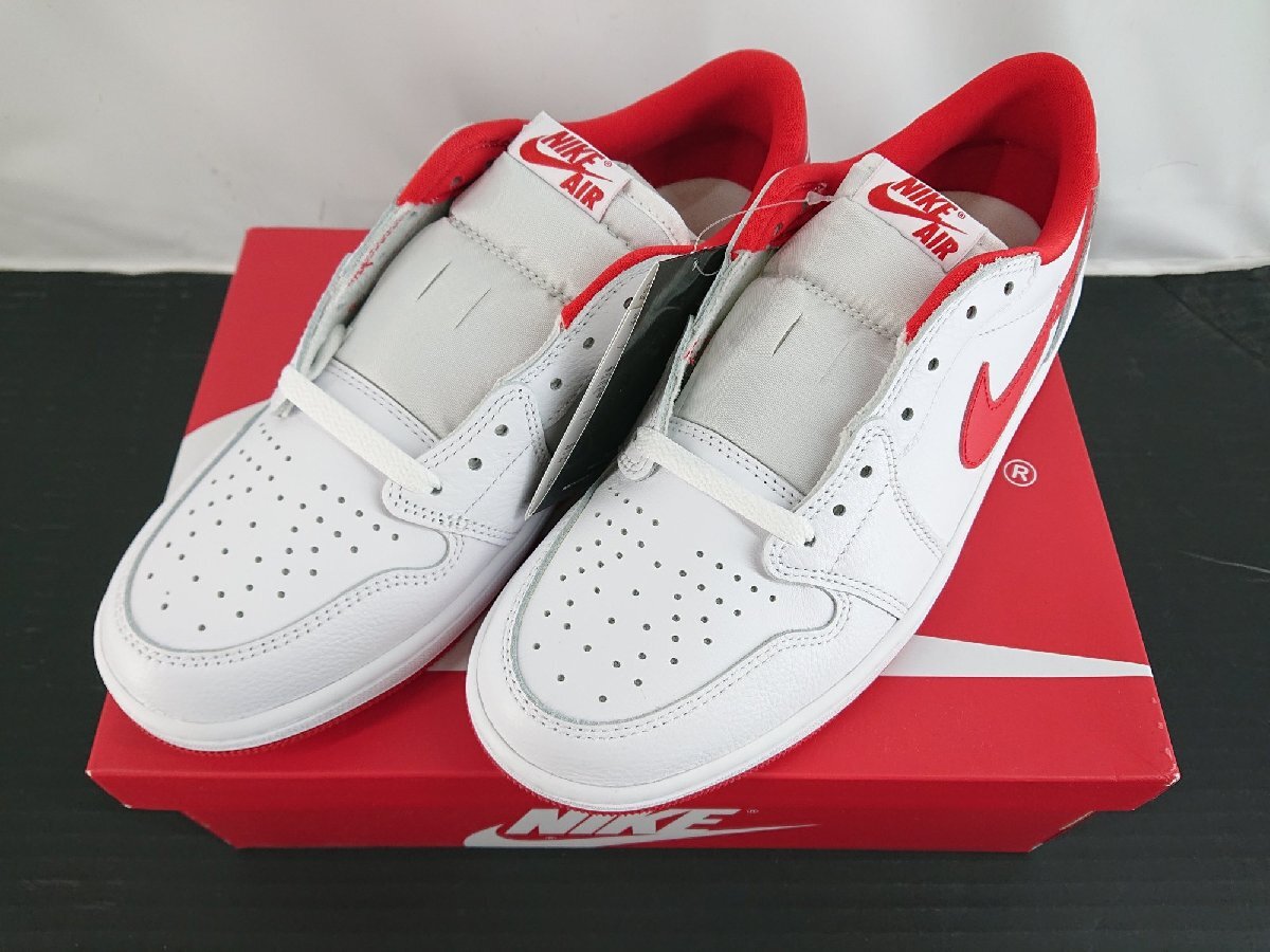 NIKE AIR JORDAN 1 RETRO LOW OG White and University Red CZ0790-161 ナイキ ホワイト レッド 27.0cm 未使用品_画像1