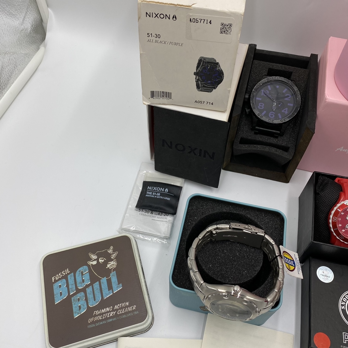 ko0427/03/79 1円～ ジャンク 動作未確認 時計20点セット CASIO G-SHOCK DIESEL NIXON SNOOPY 懐中時計 カシオ ディーゼル 万事屋 銀魂 他の画像5