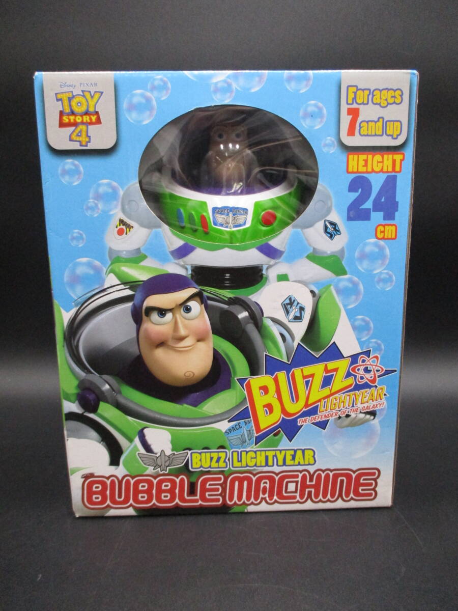 ay0421/05/31 現状渡し ディズニー PIXAR トイストーリー4 バズラトイヤー 自動シャボンマシーン BUZZ LIGHTYEAR BUBBLE MACHINEの画像1