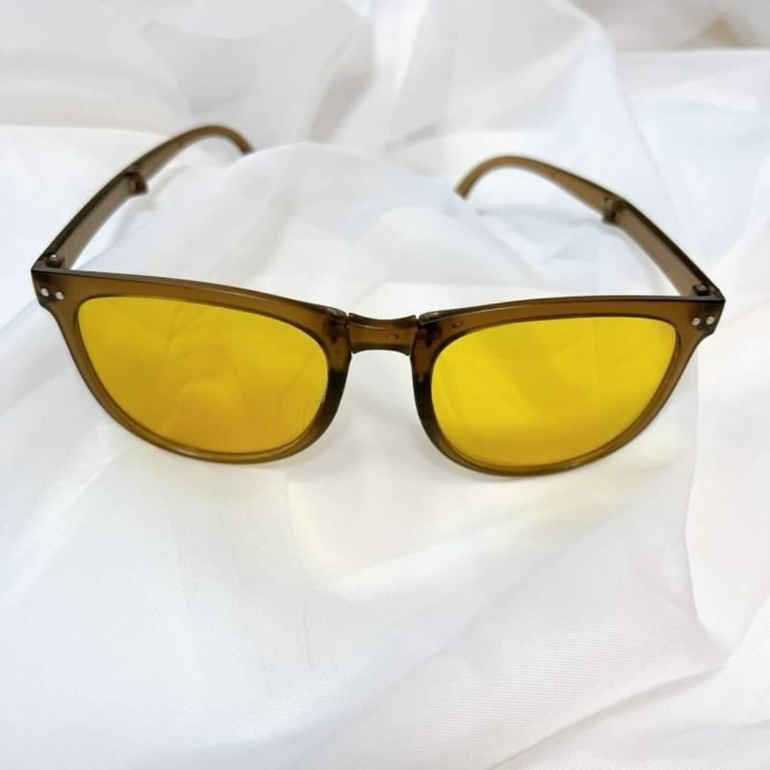 ☆超人気☆サングラス 黄色 折りたたみ式 コンパクト めがね UVカット_画像3