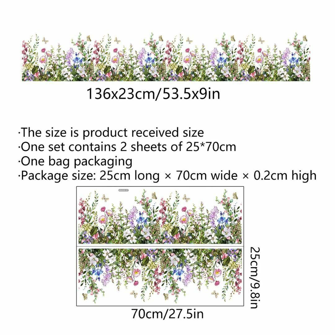 ウォールステッカー 花 葉 蝶 自然 緑 カラフル 模様替え 壁紙 DIY_画像6