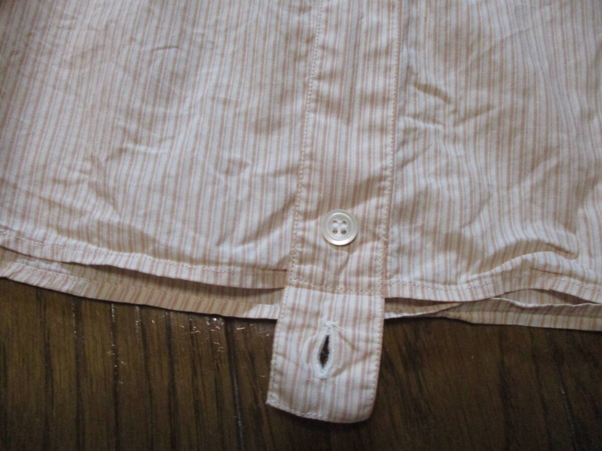Papas/パパス メンズ 長袖シャツ 初期タイプ 袖折 下釦付き 貝釦 綿100%_画像5
