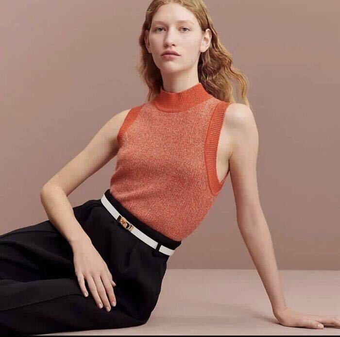 未使用新品】HERMES エルメス レザーベルト《ケリー》ブラン 白 未使用新品】HERMES エルメス レザーベルト《ケリー》ブラン 白