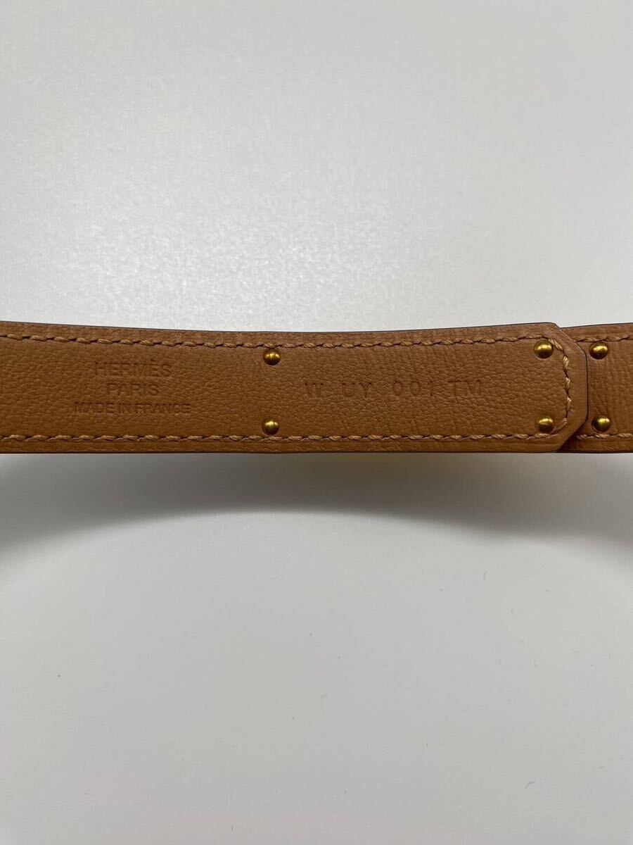 未使用新品】HERMES エルメス レザーベルト《ケリー》ブラン 白 未使用新品】HERMES エルメス レザーベルト《ケリー》ブラン 白