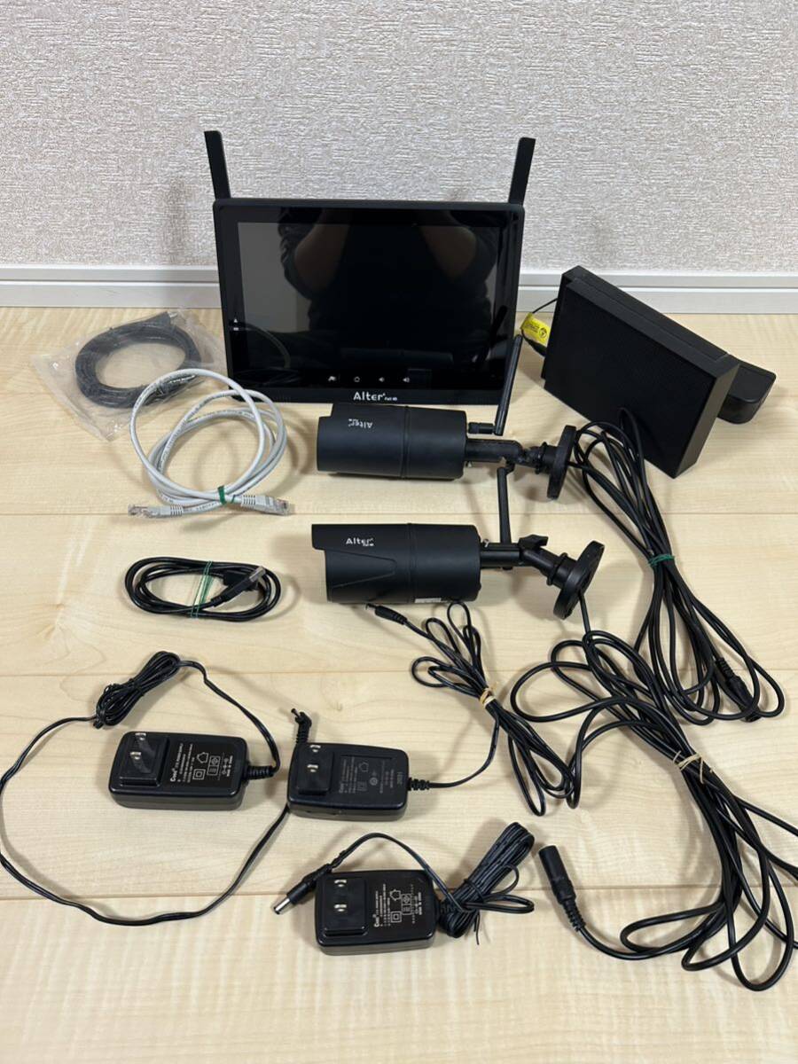 防犯カメラ キャロットシステムズ alterplus フルHD 無線カメラ2台&モニター 1台 AFH-101 &ハードディスク外付IoDATA HDD 2TB まとめて