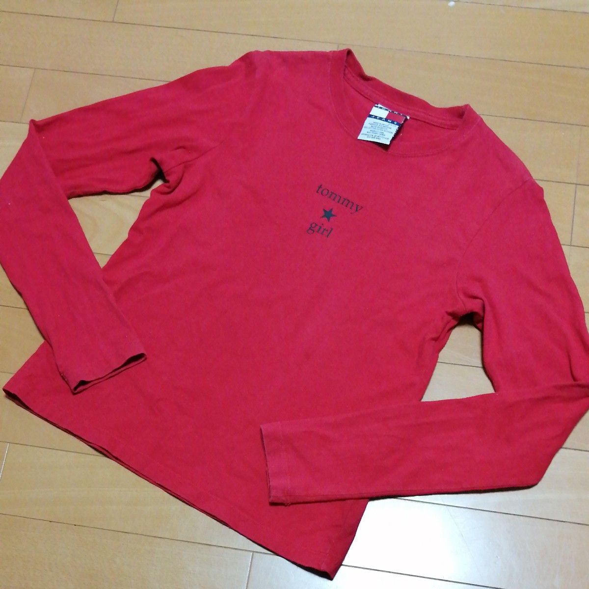 TOMMY JEANS★ 長袖 Tシャツ tommy girl カットソー　Sサイズ　赤色　 トップス