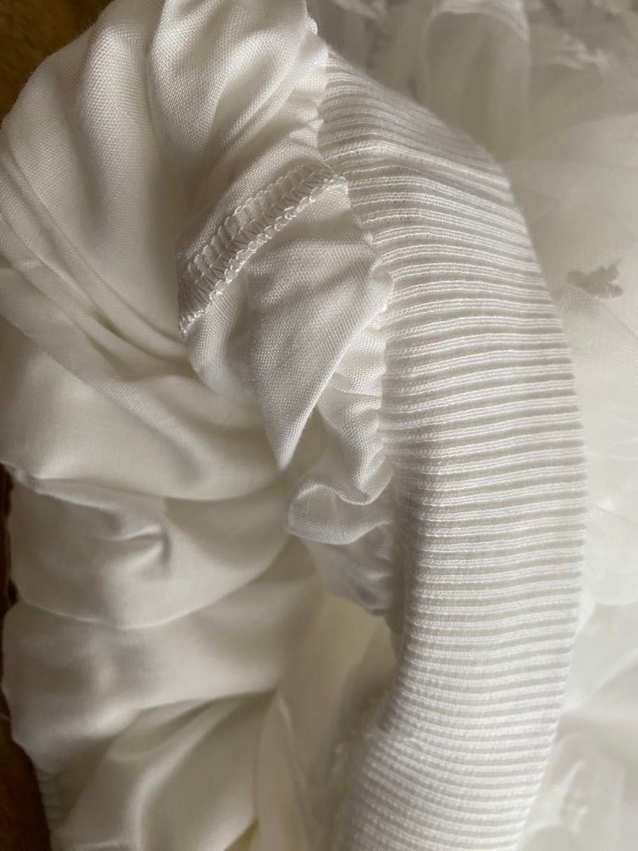 ホワイトフリルスカート　レース　チュール　ドレス　フォーマル　パニエ　ふわふわスカート　140㎝　キッズ　