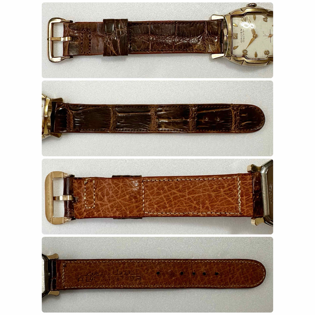 809 グリュエン プレシジョン Cal.422 10KRGP 腕時計 メンズ 手巻き レディース 1950年代 GRUEN アンティーク スクエア レクタン 希少の画像9