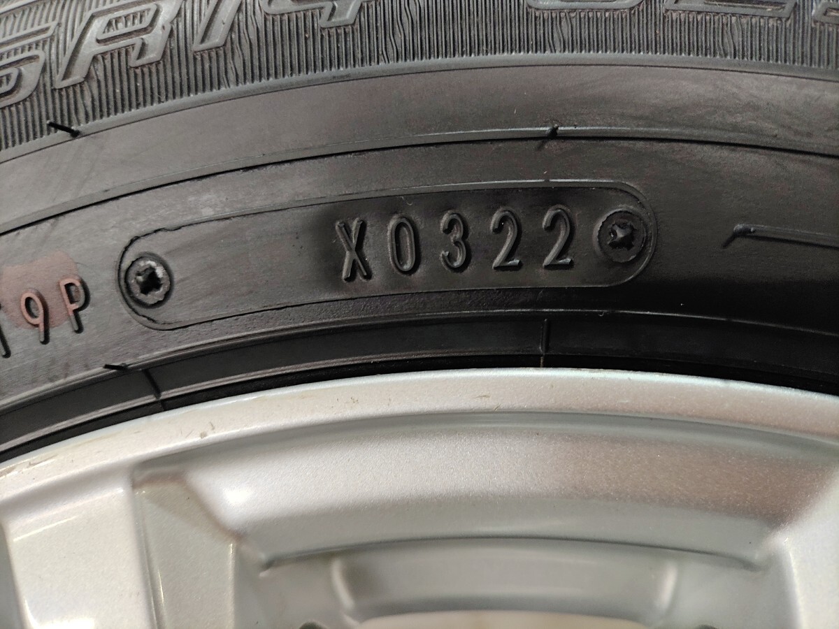 ◆M-79◆175/65R14 ダンロップ EC202 22年製 中古社外ホイール付き夏タイヤ4本セット アクア カローラ フィットなど_画像10