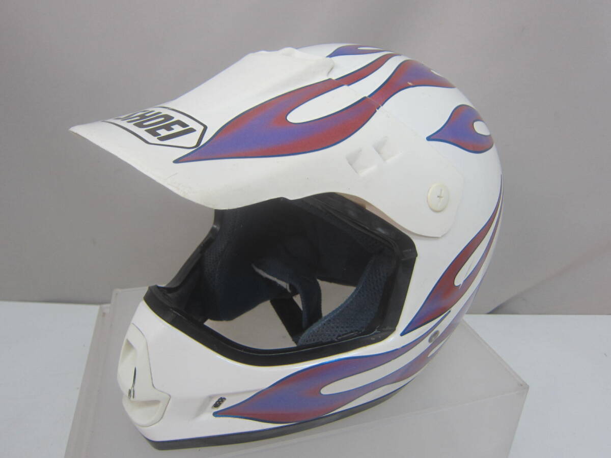 ★モトクロスヘル・ショウエイ「SHOEI/VF-X」 Lサイズ（59-60㎝） ※内装口周りの革剥け、外装キズ現状品■120の画像1